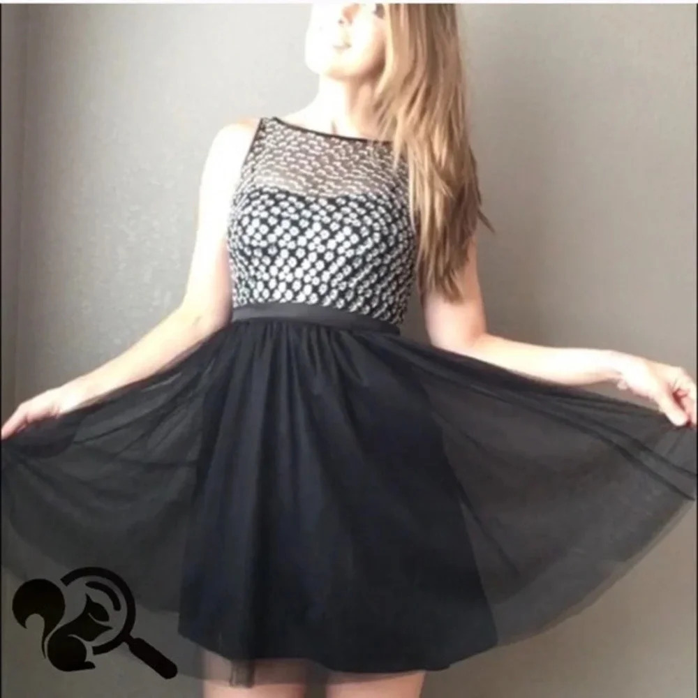 NYE Aqua formal Black and silver dress